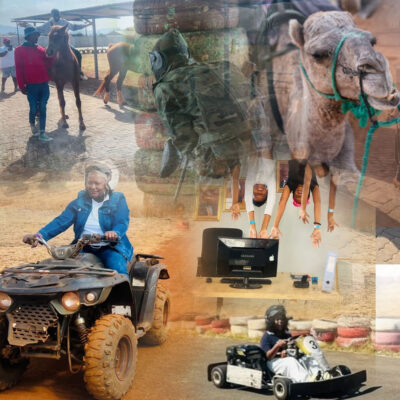 All Access Adult Package :Go Kart, Quad Bikes, Pallet Shooting, Paintball, Viewing of Upside Down School, Bounce, Bowling, Ice Skating, Horse and Camel Ride